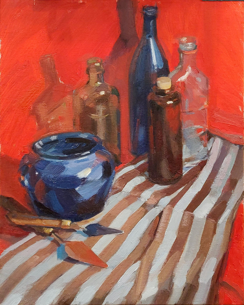 Still life with palette knives