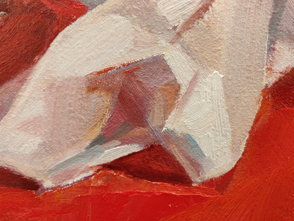 Fragment of oil painting showing crumpled up toilet paper
